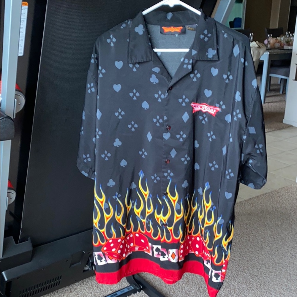 Black Flame Pattern Las Vegas Men's Shirt